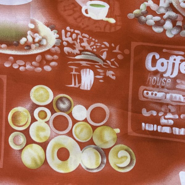 bistrech estampado coffe house rojo 1,5mts