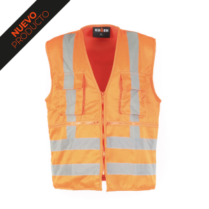 Chaleco Geólogo 360 Gabardina Naranjo 1-textillasamericas.cl