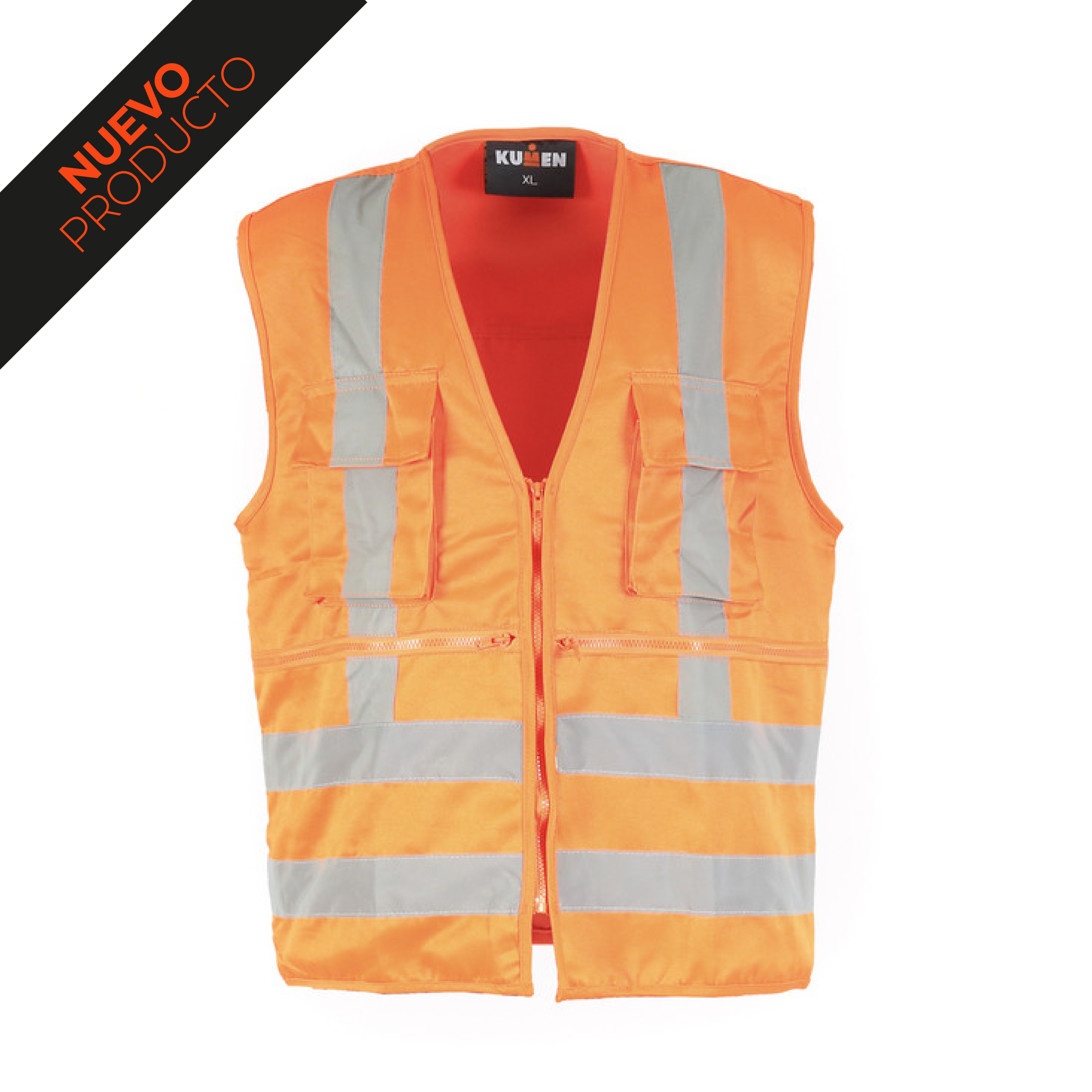 Chaleco Geólogo 360 Gabardina Naranjo 1-textillasamericas.cl