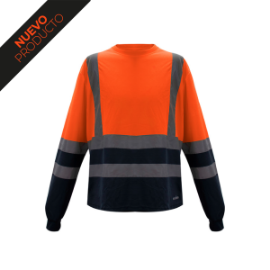 Polera Cool Dry 360 Bicolor Naranjo 1- textillasamericas.cl