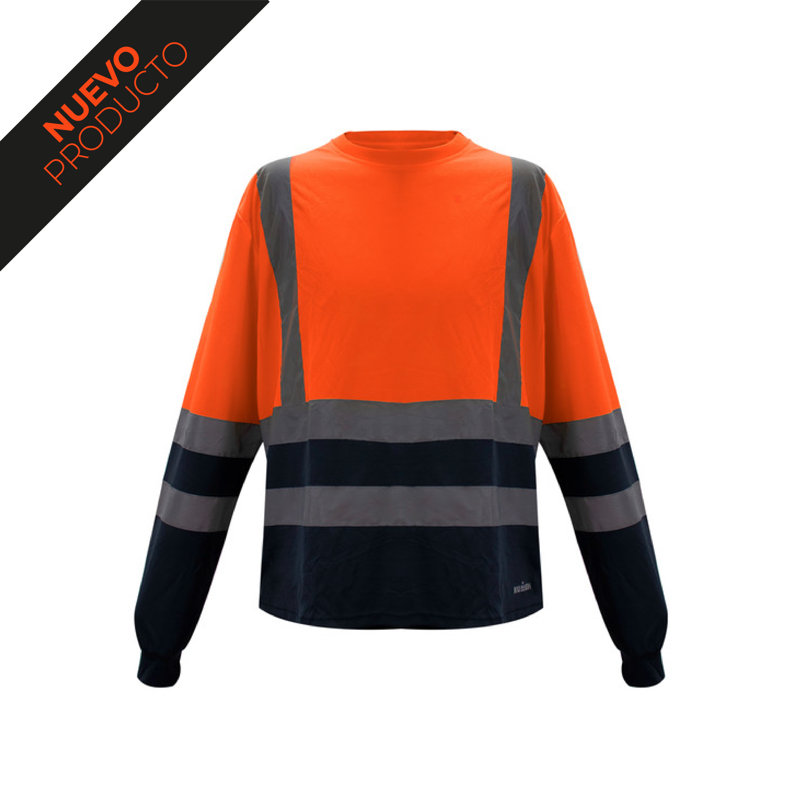 Polera Cool Dry 360 Bicolor Naranjo 1- textillasamericas.cl