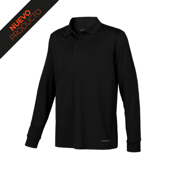 Polera CoolDry Pique Negro 2- textillasamericas.cl